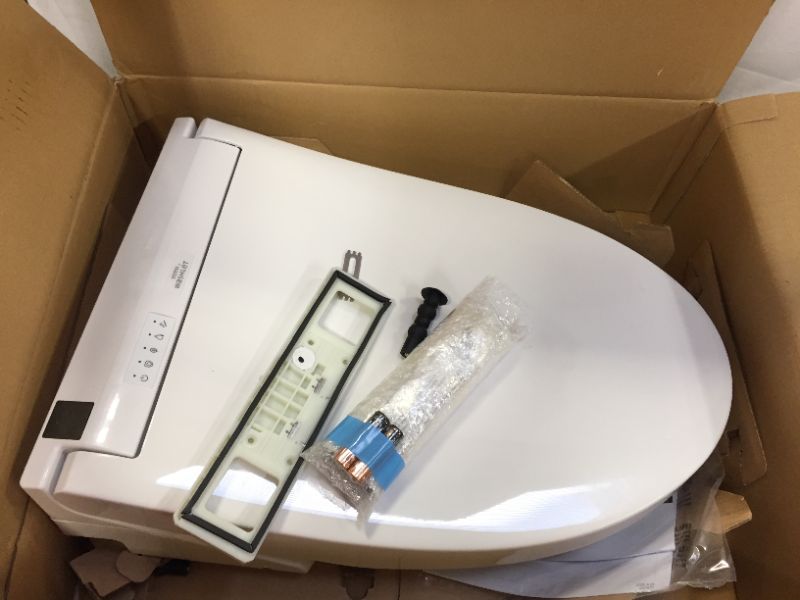 Photo 1 of C5 Washlet Electric Bidet Seat for Elongated Toilet in Cotton White with Premist and EWATER+ Wand Cleaning