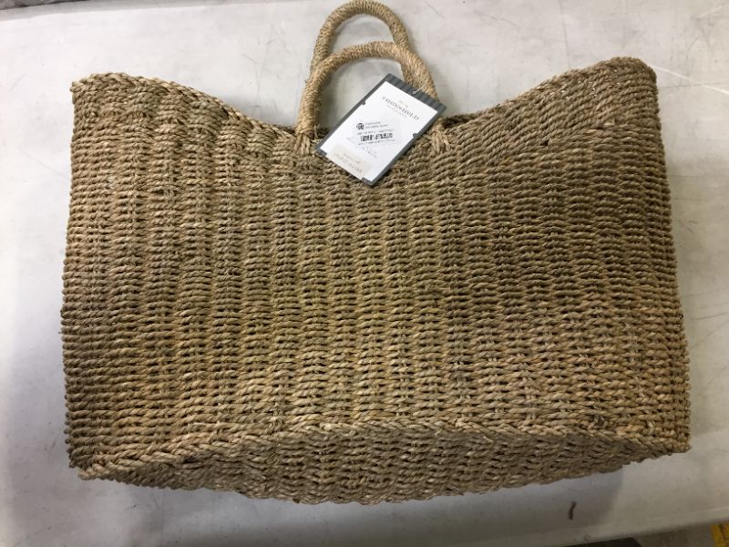 Photo 2 of 19" x 9" x 16" Tapered Oval Seagrass Basket Natural - Threshold™ designed with Studio McGee
