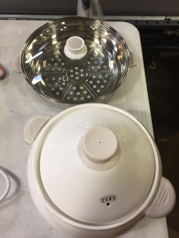 Photo 3 of Bear Multi-function Electric Steam Cooker, Yunnan Steam Chicken Soup Steamer Ceramics, DQG-A30C1 New Natural Ceramics Cooking Method, 3L
