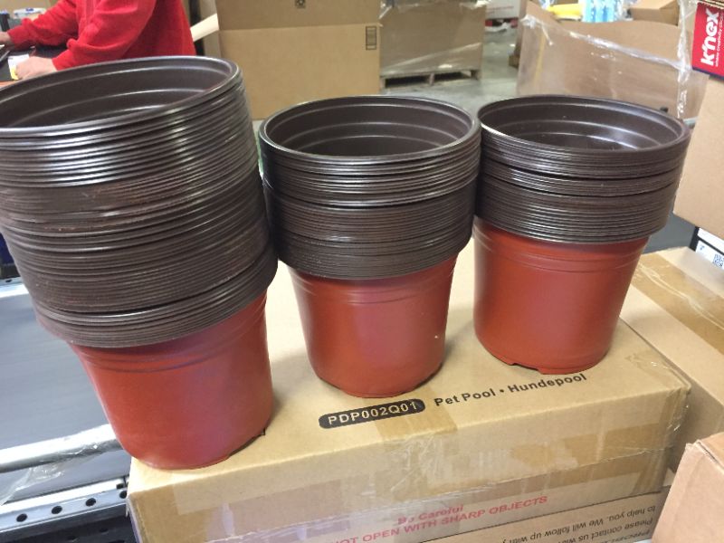 Photo 2 of 100-Pack 6 Inch Plastic Plant Nursery Pots Come with 100 Pcs Plant Labels, Seedling Flower Plant Container and Seed Starting Pots