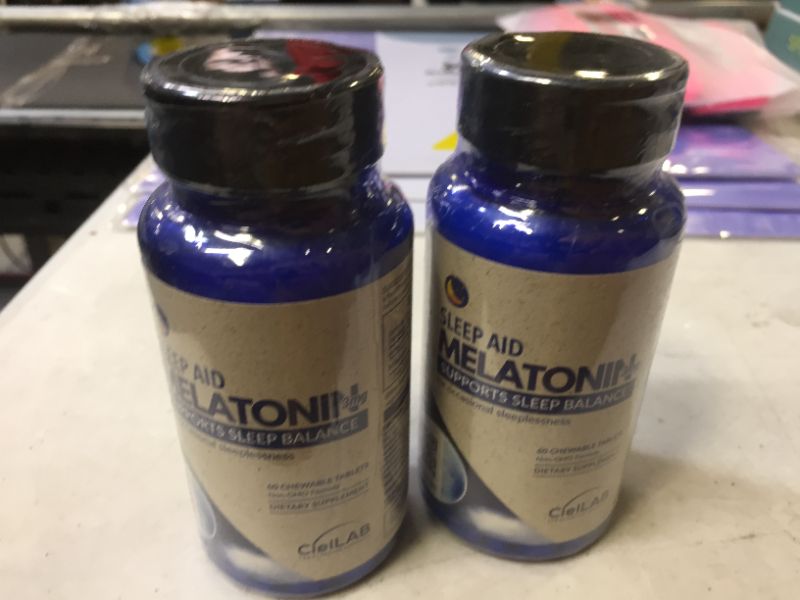 Photo 2 of 2x Melatonin 3mg Chewables (60's) Helps Support and Regulate Sleep for Jet lag, and Insomnia - Fall Asleep Faster Sleep Longer and Wake Up Refreshed, Sleep Vitamins, Chewable- Made in USA - by CieLAB
