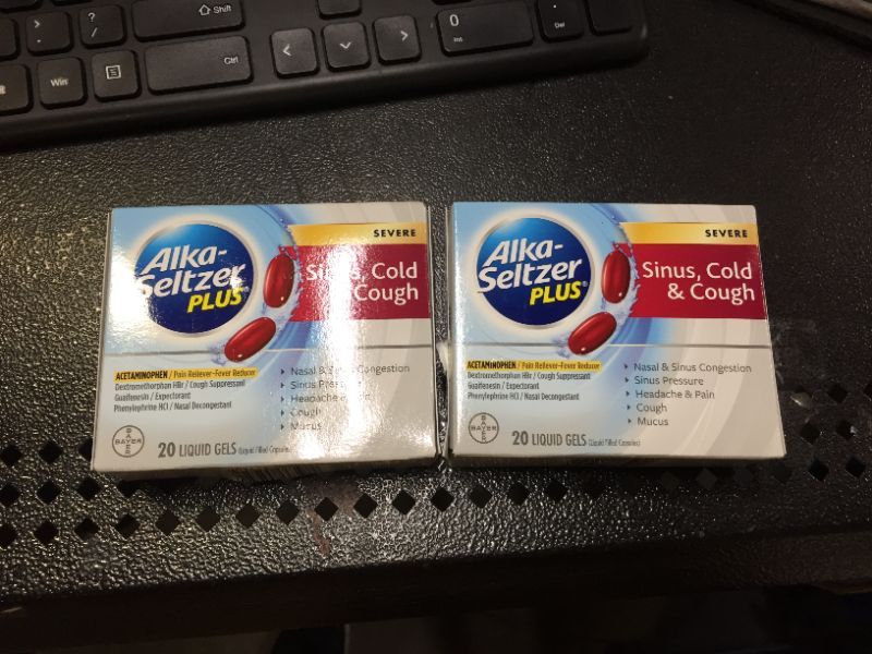 Photo 1 of 2x Alka-Seltzer Plus Severe Sinus, Cold & Cough Liquid Gels, 20 Count
