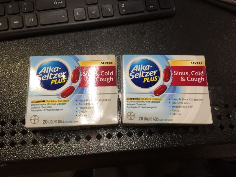 Photo 2 of 2x Alka-Seltzer Plus Severe Sinus, Cold & Cough Liquid Gels, 20 Count
