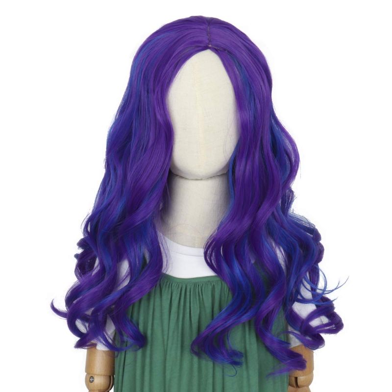 Photo 1 of Cosela Costume Halloween Wig Long Wavy Side Parting Hair Replacement Wig (Child, Mix purple(Mal))
`