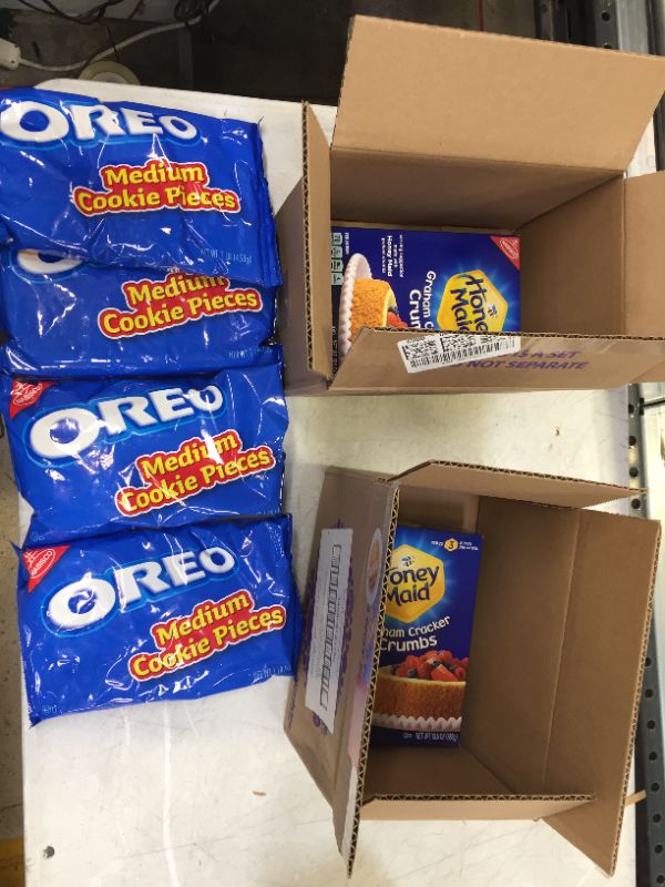 Photo 1 of 2 BOXES OF OREO COOKIE MEDIUM PIECES AND 2 BOXES OF GRAHAM CRACKER MIX EXP NOV 2021