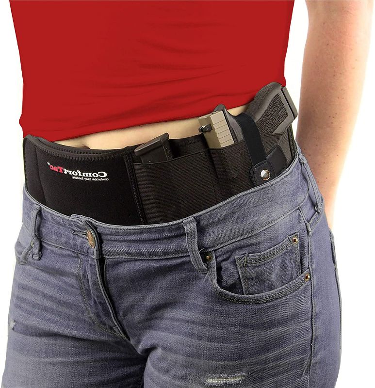 Photo 1 of ComfortTac Ultimate Belly Band Gun Holster for Concealed Carry | Compatible with Smith and Wesson, Shield, Glock 19, 17, 42, 43, P238, Ruger LCP, and Similar Guns, for Men and Women -- Left handed 
