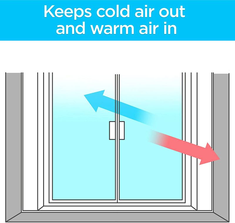 Photo 2 of 3M Indoor Window Insulator Kit, Window Insulation Film for Heat and Cold, 5.16 ft. x 17.5 ft., Covers Five 3 ft. by 5 ft. Windows
