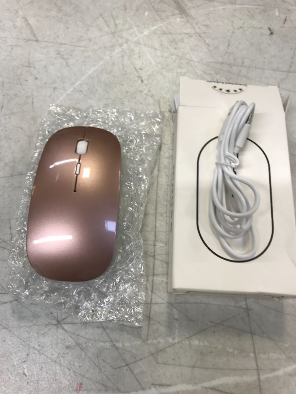 Photo 2 of Rechargeable Wireless Mouse,inphic Mute Silent Click Mini Noiseless Optical Mice,Ultra Thin 1600 DPI for Notebook,PC,Laptop,Computer,MacBook (Rose Gold)

