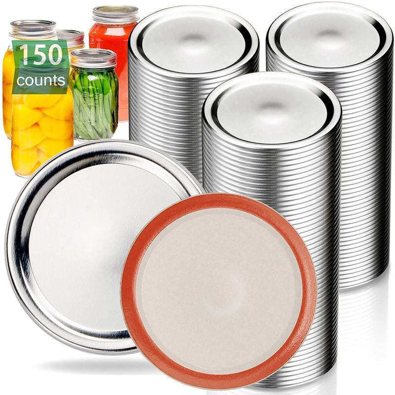 Photo 1 of 150 Count Canning Lids Regular Mouth Ball or Kerr Jars, 2.75inch Regular Mouth Jars Canning Lids for Mason
