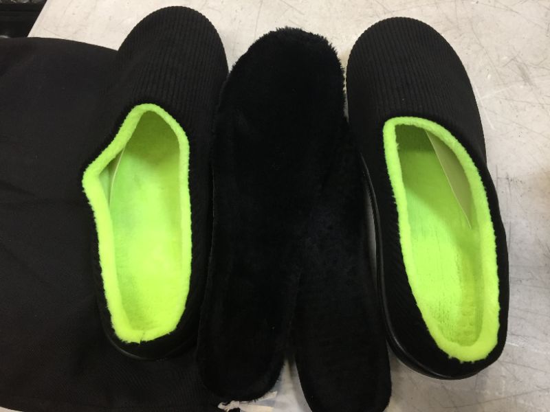 Photo 1 of COMFORT CORAL FLEEECE WOLFGANG SLIPPERSS SIZE 13 - 14 BLACK WITH EXTRA SOLES