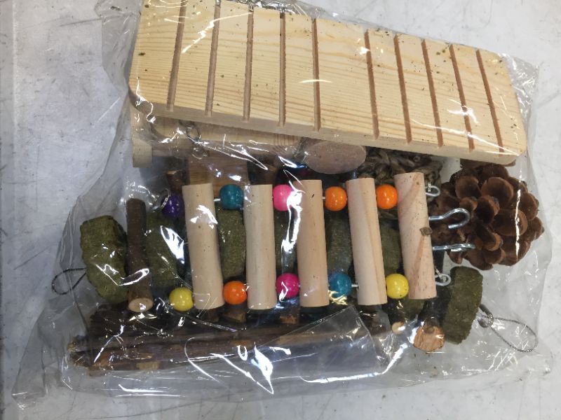 Photo 1 of Dono Hamster Guinea Pig Toys - Natural Wooden Play Toy Exercise Bell Roller Teeth Care Molar Toy for Guinea Pig Chinchilla Hamster Parrot Bunny Fun Pet Balls Small Pets Play Toy