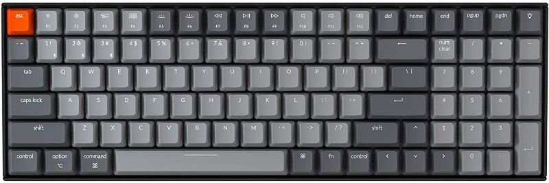 Photo 1 of Keychron K4 Hot Swappable Mechanical Gaming Keyboard, Gateron Brown Switch White LED Backlit Compact 100 Keys Wireless Bluetooth 5.1/Wired USB C Computer Keyboard for Mac Windows PC Gamer-Version 2
