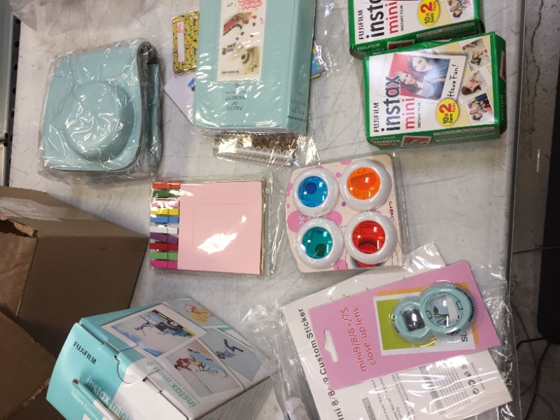 Photo 2 of Fuji Instax Mini 9 Instant Camera ICE Blue w/Case + Fuji Instax Film Value Pack (40 Sheets) for Fujifilm Instax Mini 9 Camera + Accessories, Color Filters, Photo Album, Selfie Lens + More
