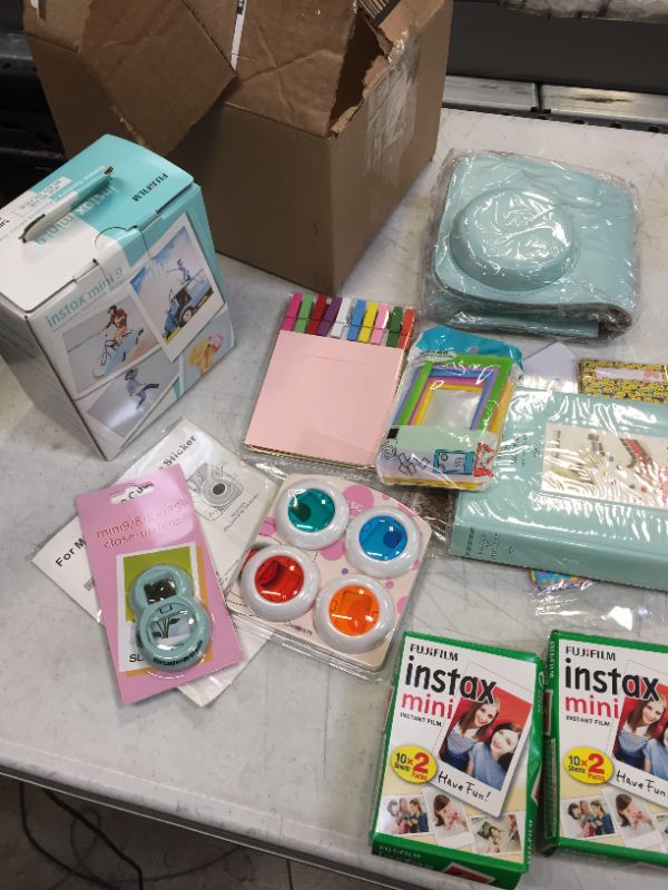 Photo 4 of Fuji Instax Mini 9 Instant Camera ICE Blue w/Case + Fuji Instax Film Value Pack (40 Sheets) for Fujifilm Instax Mini 9 Camera + Accessories, Color Filters, Photo Album, Selfie Lens + More
