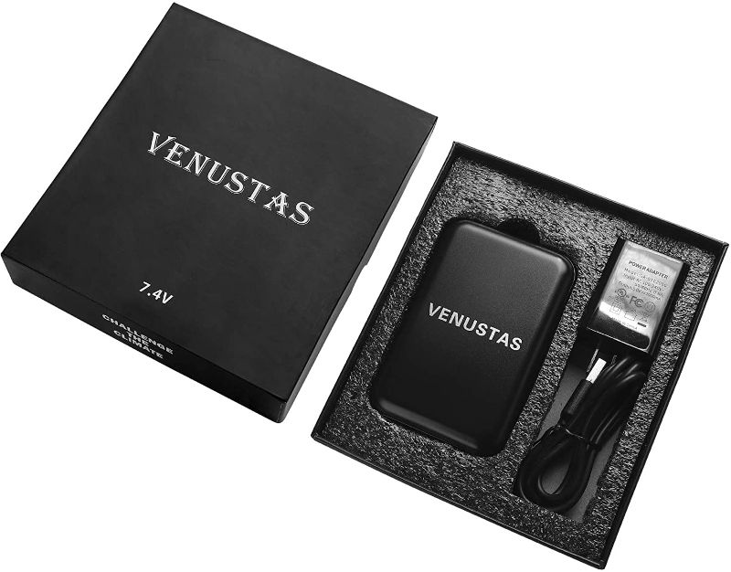 Photo 1 of 7.4V Venustas Battery Pack Rechargeable Battery 5000mAh Portable Charger for Heated Jackets, Heated Hoodies and Heated Vests--unable to test must be fully recharged
