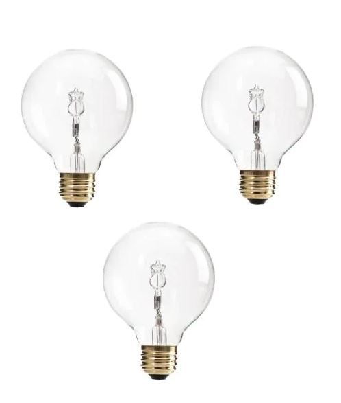 Photo 1 of 60-Watt Equivalent G25 Halogen Clear Decorative Globe Light Bulb (3-Pack)
