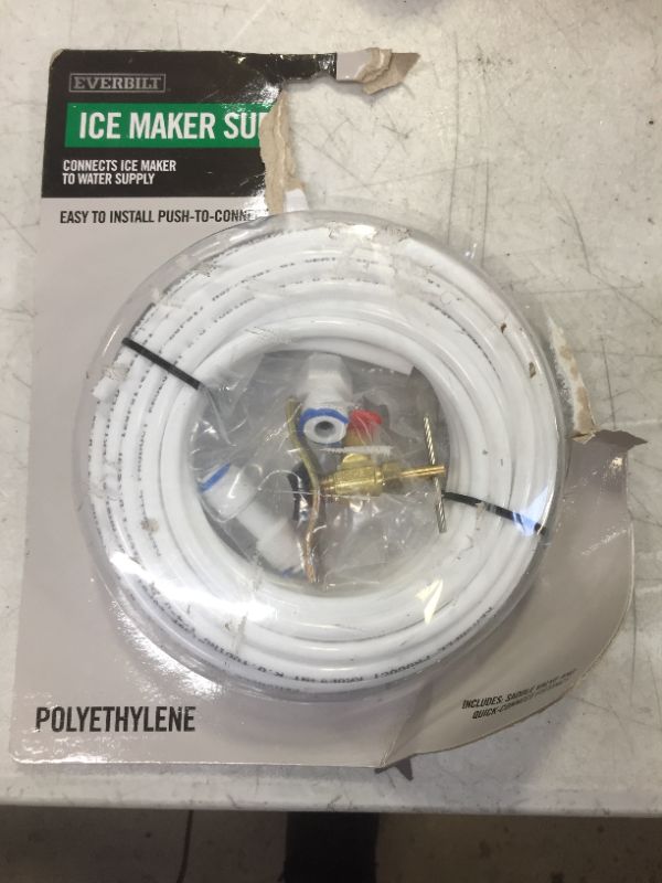 Photo 2 of 1/4 in. x 25 ft. Push-to-Connect Brass Poly Ice Maker Kit Includes Saddle Valve and Fittings
