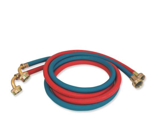 Photo 1 of 4 ft. Universal Rubber Washing Machine Hose with Elbow (2-Pack)
