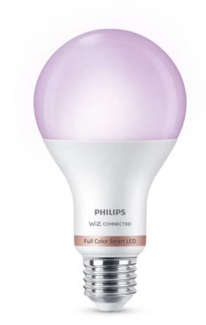 Photo 1 of Color and Tunable White A21 LED 100-Watt Equivalent Dimmable Smart Wi-Fi Wiz Connected Wireless LED Light Bulb
