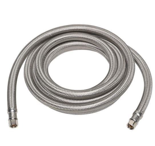 Photo 1 of 1/4 in. x 1/4 in. x 120 in. Stainless Steel Ice Maker Supply Line
