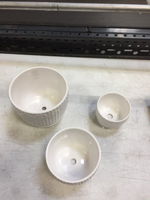 Photo 2 of Yesland Ceramic Garden Flower Pots, Planters with Connected Saucer, Small to Medium Size Plant Pots. Stock Image Not Found