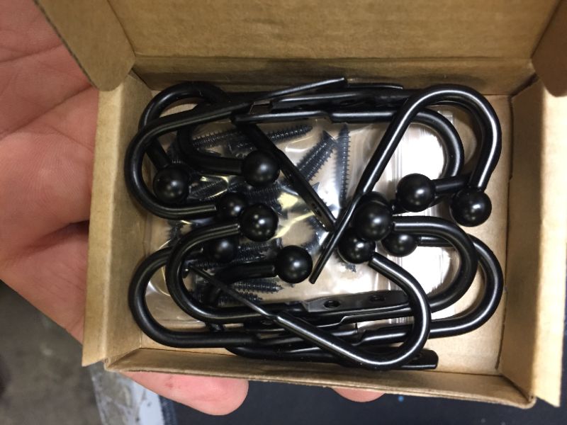 Photo 1 of 12 small black wall hooks for hanging. 5 pack
