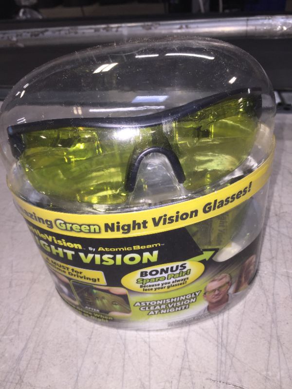 Photo 2 of As Seen On TV BattleVision Night Vision Glasses 2 Pairs by BulbHead - Amazing Night Driving Glasses Protect Eyes From Blinding Headlight Glare - Green Lenses Enhance Clarity - Flexible Frames