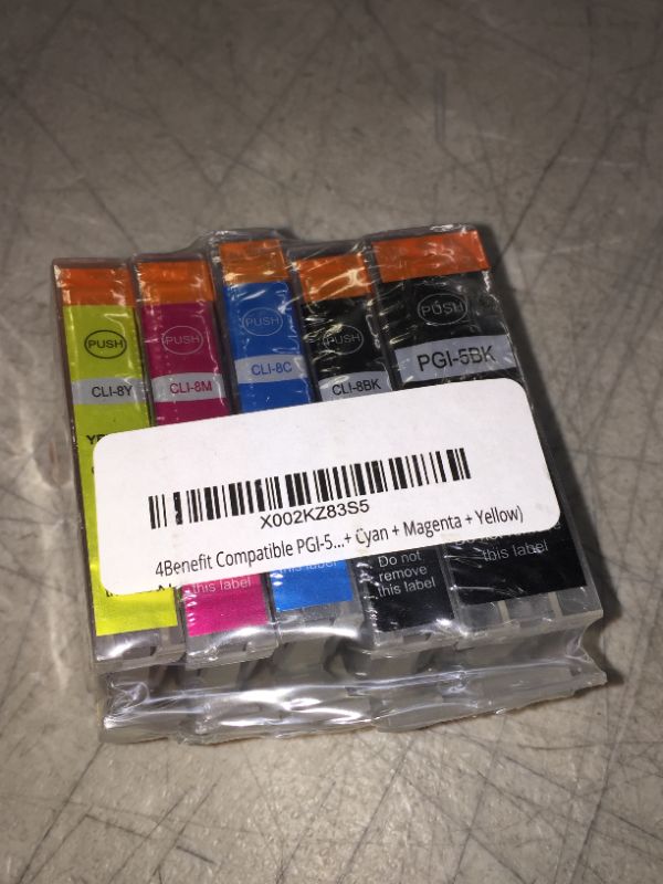 Photo 2 of | 5-Pack| 4Benefit PGI5/8 Compatible PGI5 CLI8 Ink Cartridge High Yield Used for PIXMA iP3300 iP4200 iP4500 iX5000 MP500 MP510 MP800 MP810 Printers
