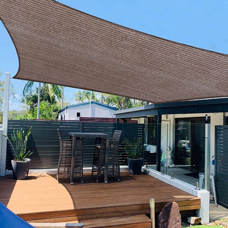 Photo 1 of  Sun Shade Sail, 6x10 Brown Rectangle Canopy Shades for Outdoor Patio Pergola Cover Sunshade Sails UV Blocking Canovas Covers