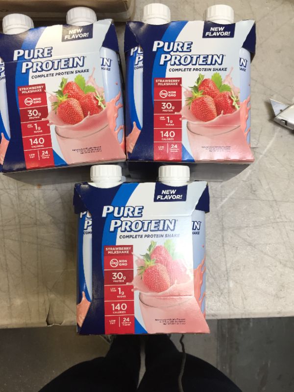 Photo 2 of Pure Protein Shake, Strawberry, 30g Protein, 11 FL Oz, 4 Ct 1 ea (Pack of 3)
01/07/22