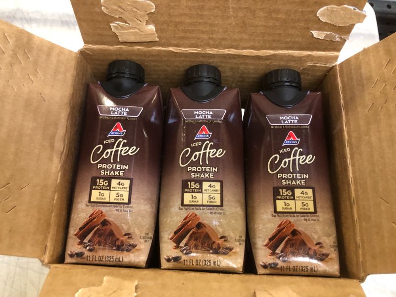 Photo 1 of Atkins Gluten Free Protein-Rich Shake, Mocha Latte, Keto-Friendly, 15 Count---ENJOY BY 06/05/22---