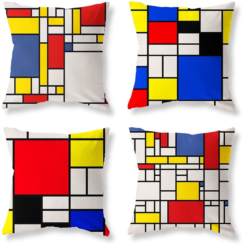 Photo 1 of echanical Cattle Modern Geometric Decorative Throw Pillow Covers 18x18 (4 Pack)