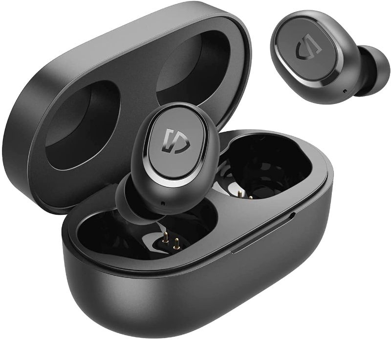 Photo 1 of SoundPEATS Wireless Earbuds TrueFree2 Bluetooth 5.0 Headphones in-Ear Stereo TWS Sports Earbuds, IPX7 Waterproof, Customized Ear Fins, USB-C Charge, Monaural/Binaural Calls, 20 Hours Playtime (Black)
