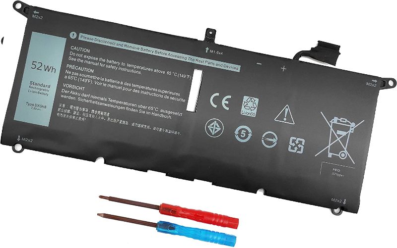 Photo 1 of DXGH8 7.6V 52Wh Battery for Dell XPS 13 9370 9380 2019 Inspiron 13 7390 7391 2-in-1 5390 5391 7490 Latitude 3301 E3301 Vostro 5390 5391 Series 0H754V H754V G8VCF G8VCF6C HK6N5 P113G001 P82G P82G001
