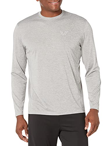 Photo 1 of Amazon Brand - Peak Velocity Men's Tech-Stretch Long Sleeve Quick-Dry Loose-Fit T-Shirt, Grey Heather, Medium