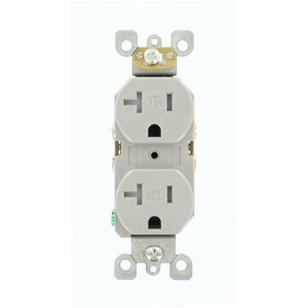 Photo 1 of 20 Amp Residential Grade Self Grounding Tamper Resistant Duplex Outlet, Gray 2 pack 
