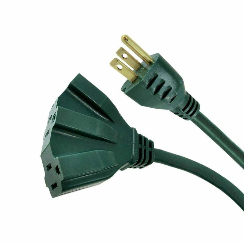 Photo 1 of 25 ft. 16/3 Fan-Tap Landscape Extension Cord, Green
