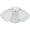 Photo 1 of 3-Light White Ceiling Fan Shades LED Light Kit
