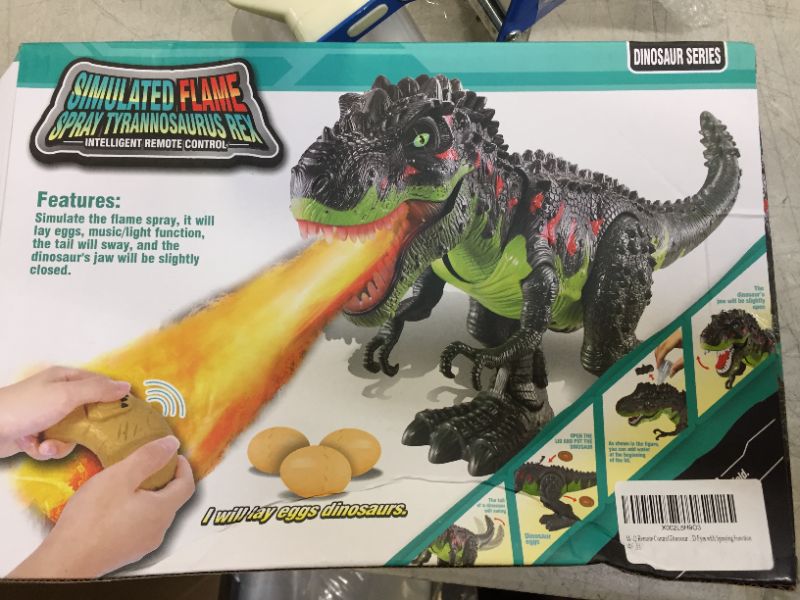 Photo 1 of Remote Control Dinosaur Toy for Kid, RC Tyrannosaurus Intelligent Interactive Smart Toy Electronic Remote Controller Robot Realistic Walking & Roaring, LED Eyes with Spraying Function
