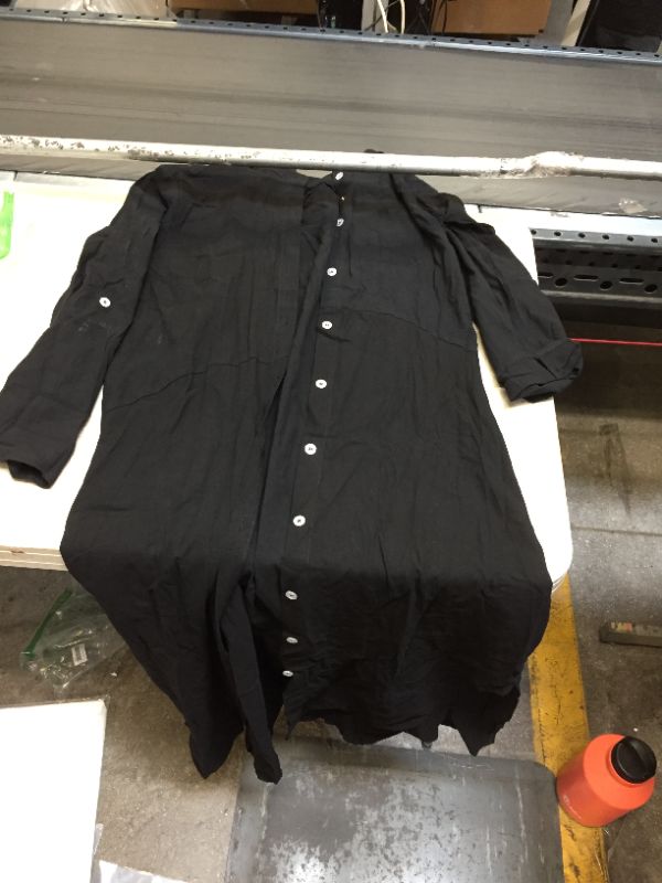 Photo 1 of Black Long Button Up Robe M 