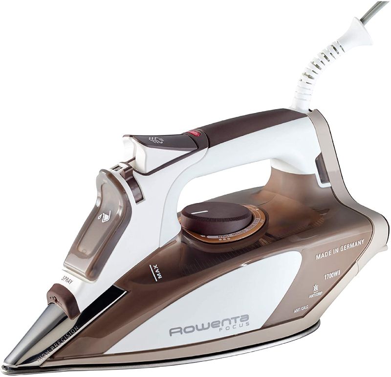 Photo 1 of Rowenta DW5080 1700-Watt Micro Steam Iron Stainless Steel Soleplate with Auto-Off, 400-Hole, Taupe
