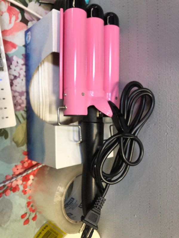 Photo 2 of 
3 Barrel Curling Iron with LCD Temperature Display - 1 Inch Ceramic Tourmaline Triple Barrels