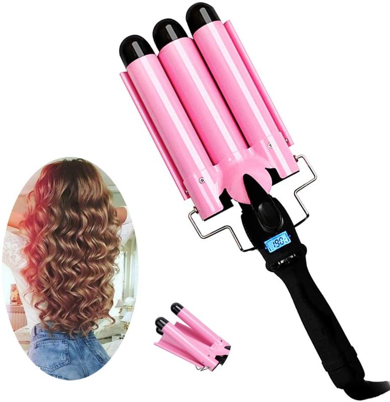 Photo 1 of 
3 Barrel Curling Iron with LCD Temperature Display - 1 Inch Ceramic Tourmaline Triple Barrels