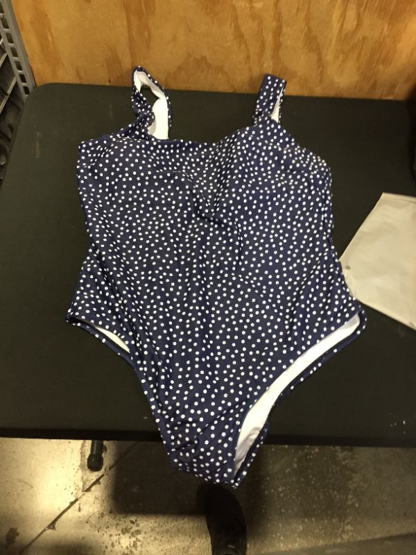 Photo 1 of BLUE POLKA DOT 1 PIECE BATHING SUIT