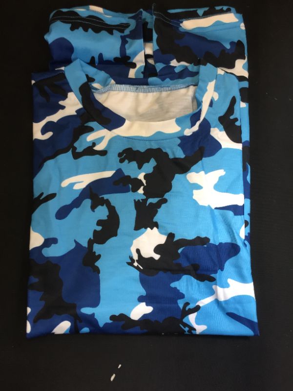 Photo 2 of Aiopr Mens Camouflage Short Sleeve Shirts O Neck Camo T Shirts Gym Fitness Tees MEDIUM
