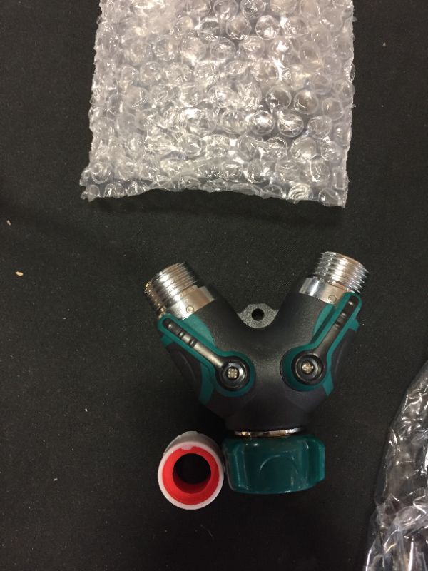 Photo 2 of  Y Valve, Hose Splitter, 2 Way Y Connector, with Rubber Grip(Green)