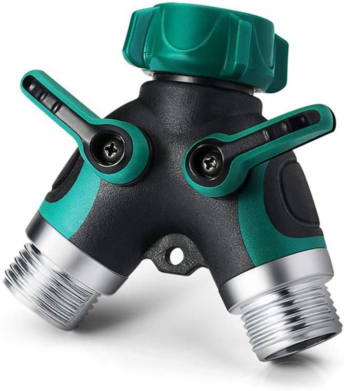 Photo 1 of  Y Valve, Hose Splitter, 2 Way Y Connector, with Rubber Grip(Green)