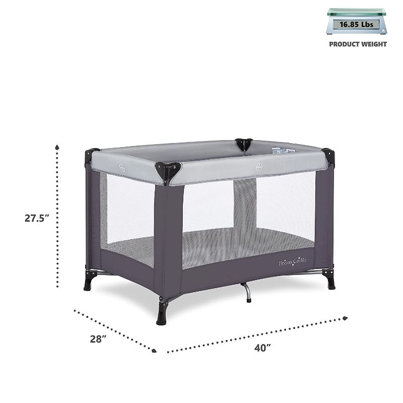 Photo 1 of Dream On Me Nest Portable Play Yard in Grey , Small
