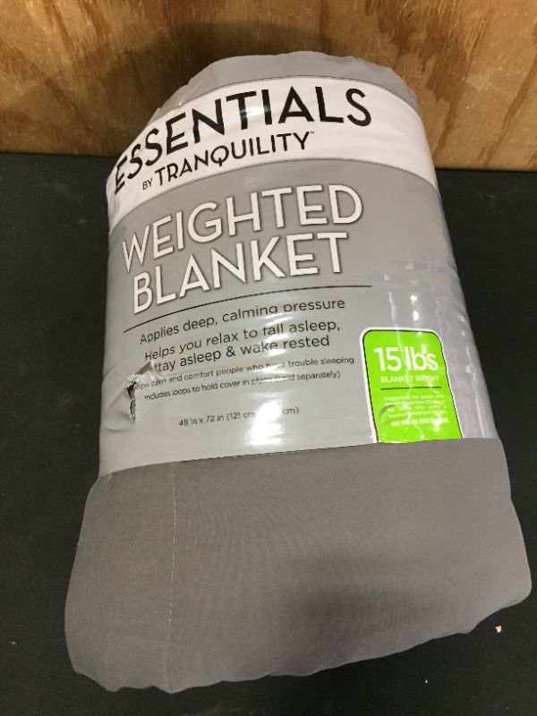 Photo 2 of 48"x72" Essentials Weighted Blanket Gray - Tranquility
