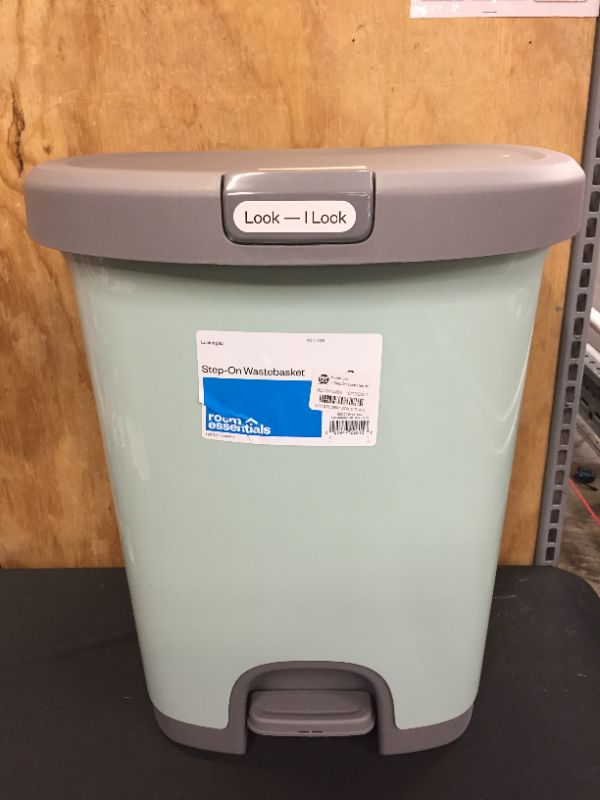 Photo 2 of 7gal Step Trash Can with Locking Lid Mint - Room Essentials™
